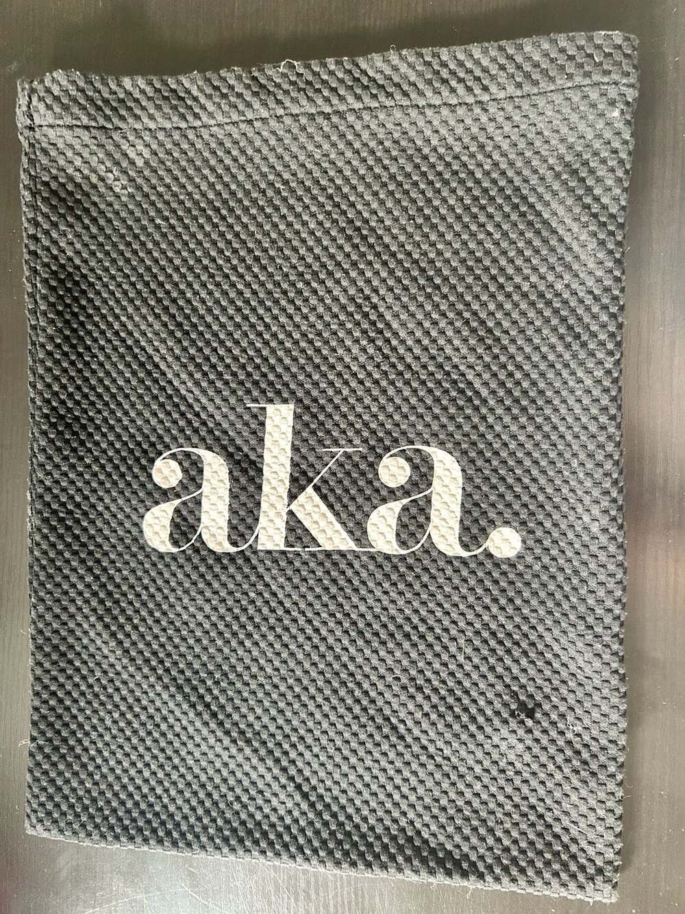 AKA Black Textured Shoe Bag Pouch with White Lettering